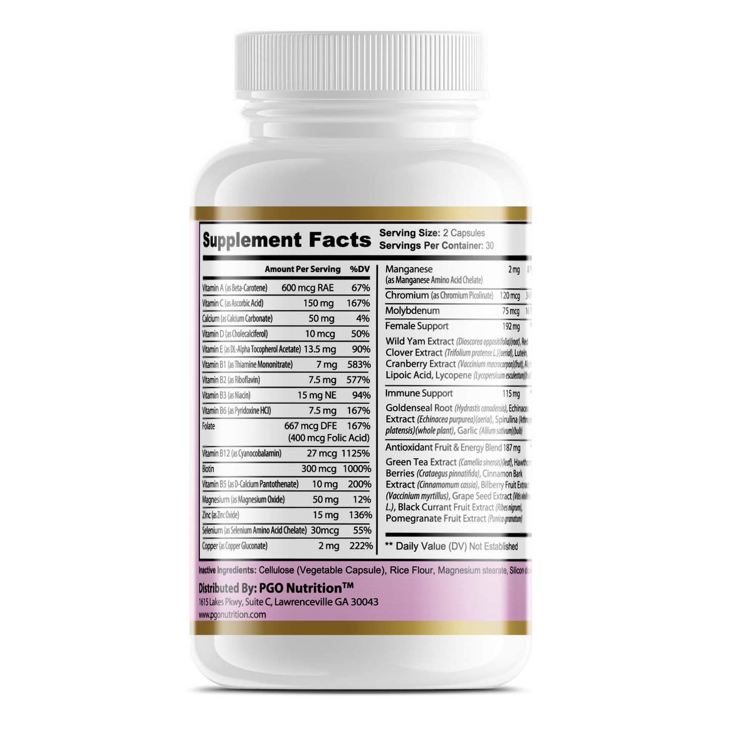 PGO Nutrition™ Ultra Multi-Vitamin For Women